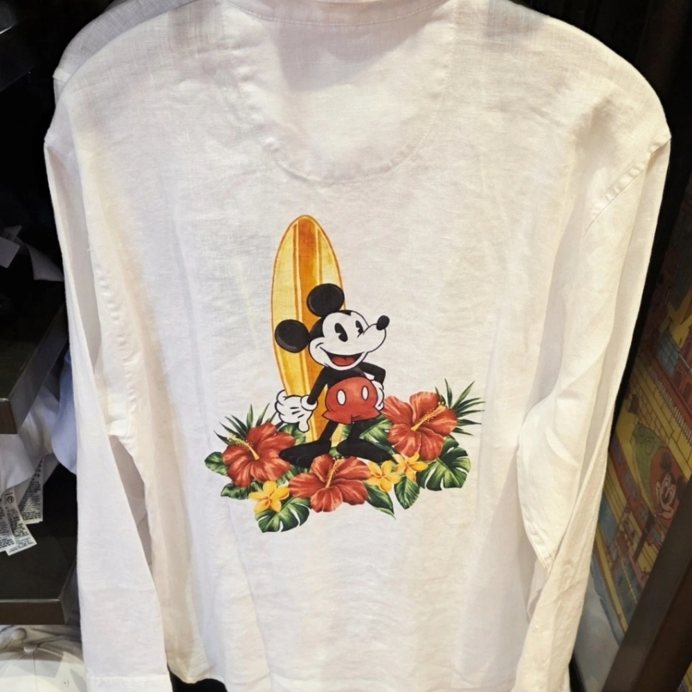 Disney Parks Mickey Mouse White Long Sleeve Shirt by Tommy Bahama Unisex